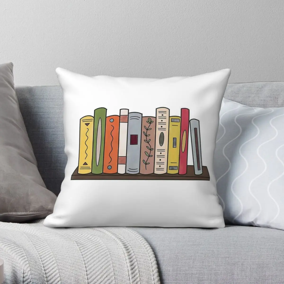 Book Shelf Stack Pillowcase Polyester Linen Velvet Creative Zip Decor Throw Pillow Case Bed Cushion Cover 18