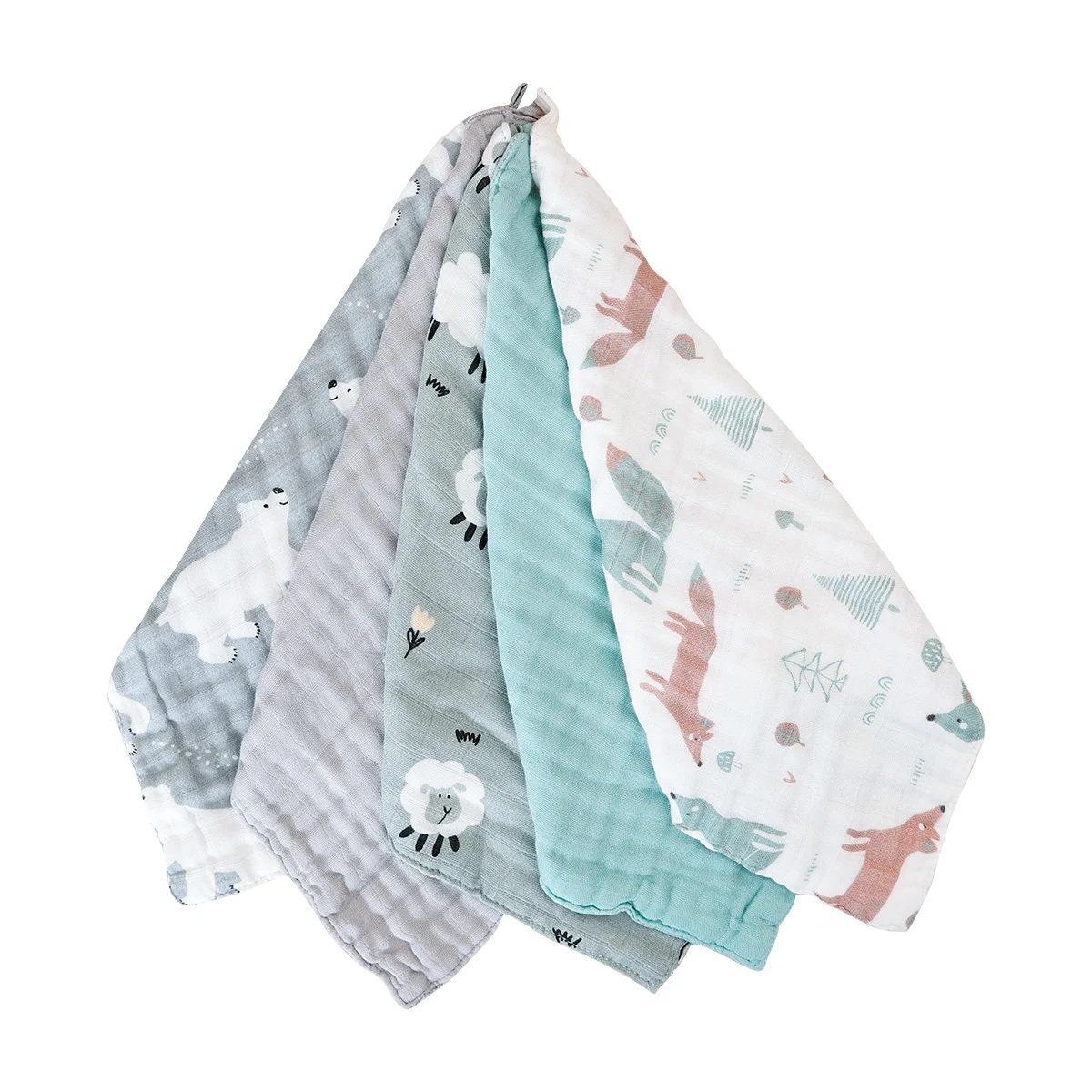 Kangobaby #My Soft Life# New 5pcs Pack Bamboo Cotton Breathable Baby Muslin Towel Newborn Burp Cloth