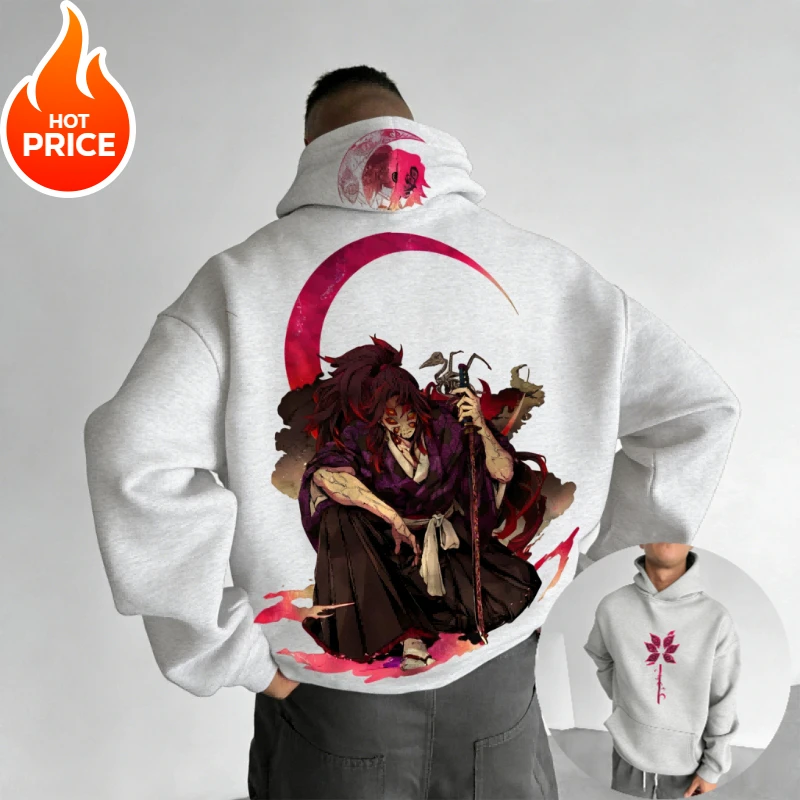 

Demon Slayer Harajuku Kokushibo Streetwear 2026 New Men Vintage Hoodie Winter Women Oversized Hooded Sweatshirt Long Sleeve Top