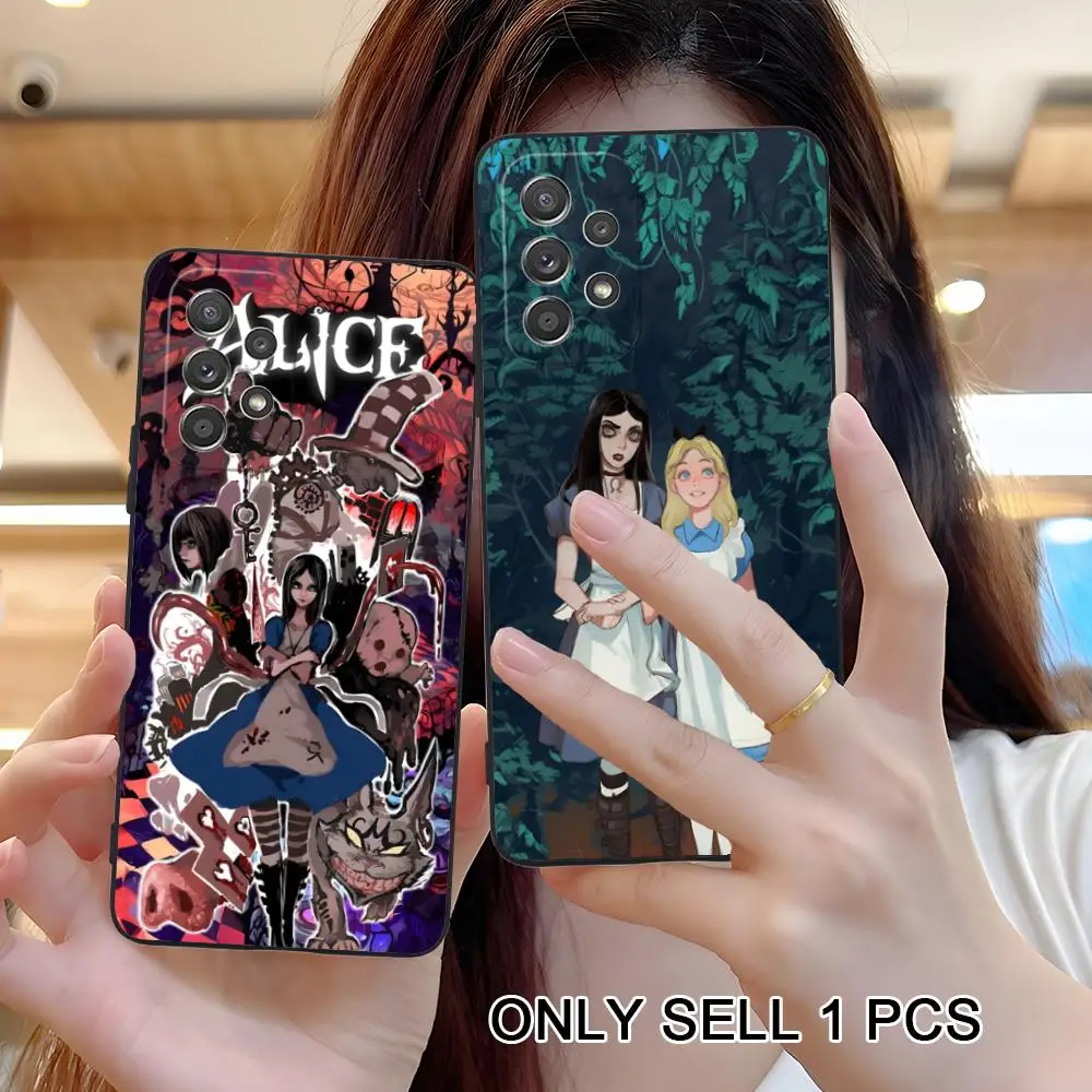 Alice Madness Returns Phone Case for Samsung Galaxy A57 56 55 54 53 52 51 37 36 35 34 33 32 31 5G Soft TPU Shockproof Cover