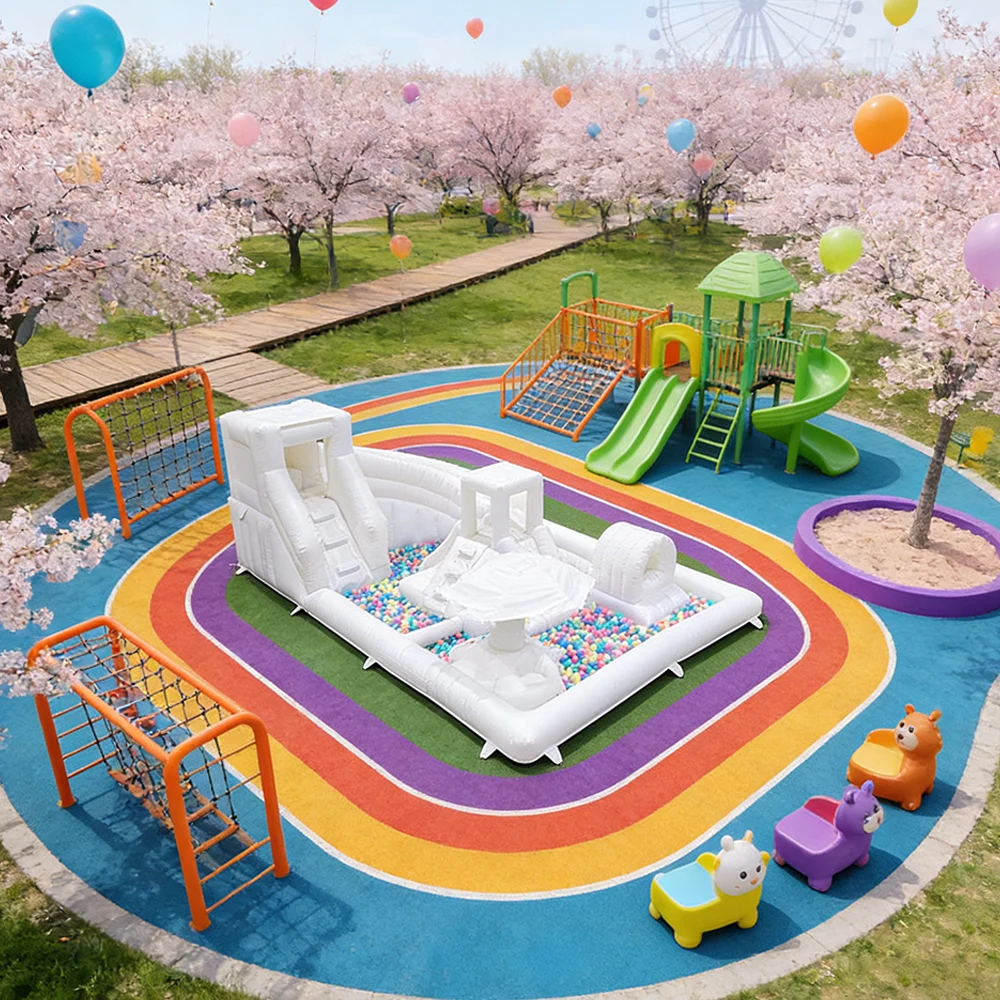 

Надувной аквапарк-комбо с водным матом