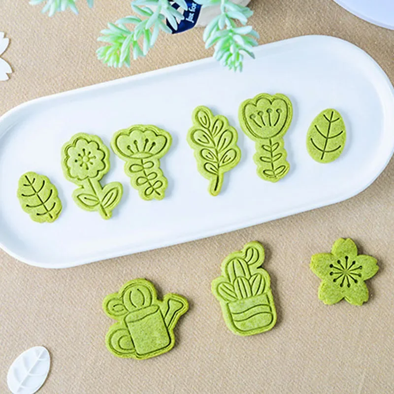 DIY Sakura Biscuit Mold Cherry Blossom Cookie Cutter Baking Pastry Stamp Mould Fondant Sugarcraft Embosser Cake Decorating Tools