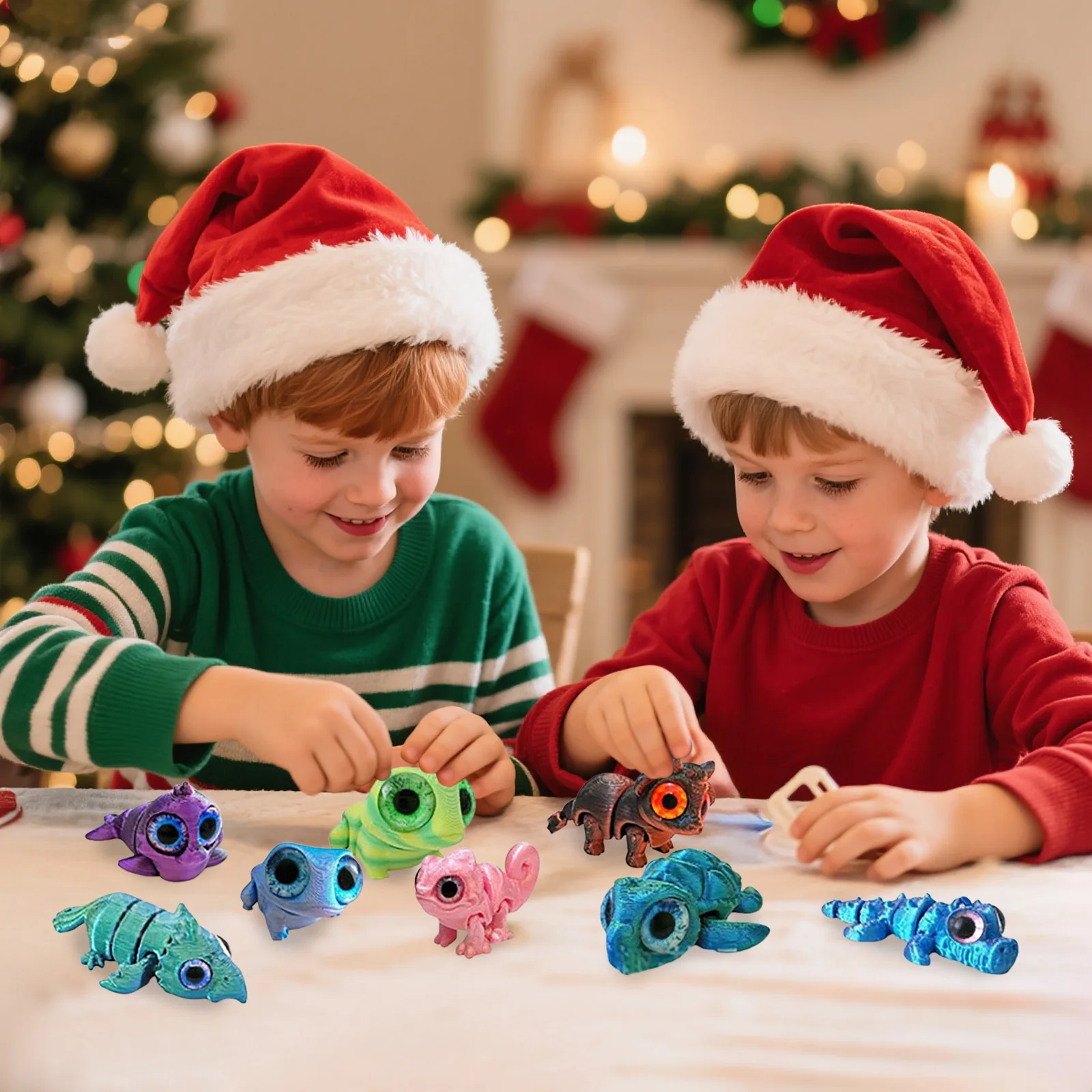 Calendrier de Noël pour enfants Compte à rebours Calendriers de l'Avent de Noël imprimés en 3D 2025 24 jours de Noël à piles avec minuterie lumineuse