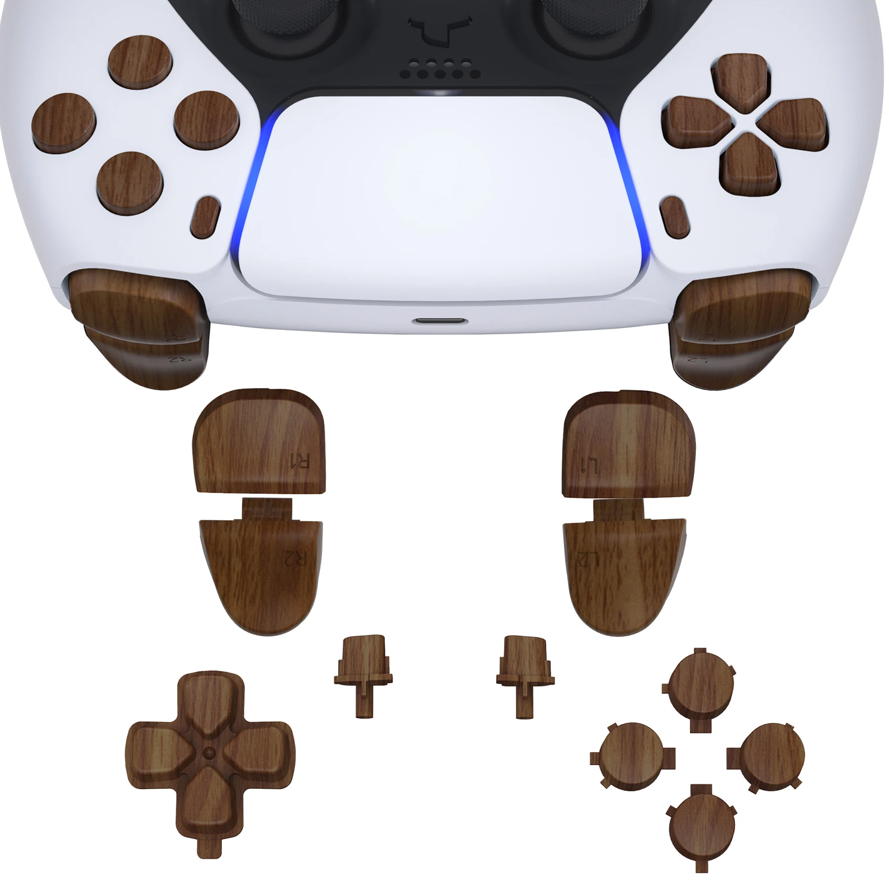 eXtremeRate Full Set Buttons Compatible with ps5 Controller BDM-030/040/050,  D-pad R1 L1 R2 L2 Share Options Face Button