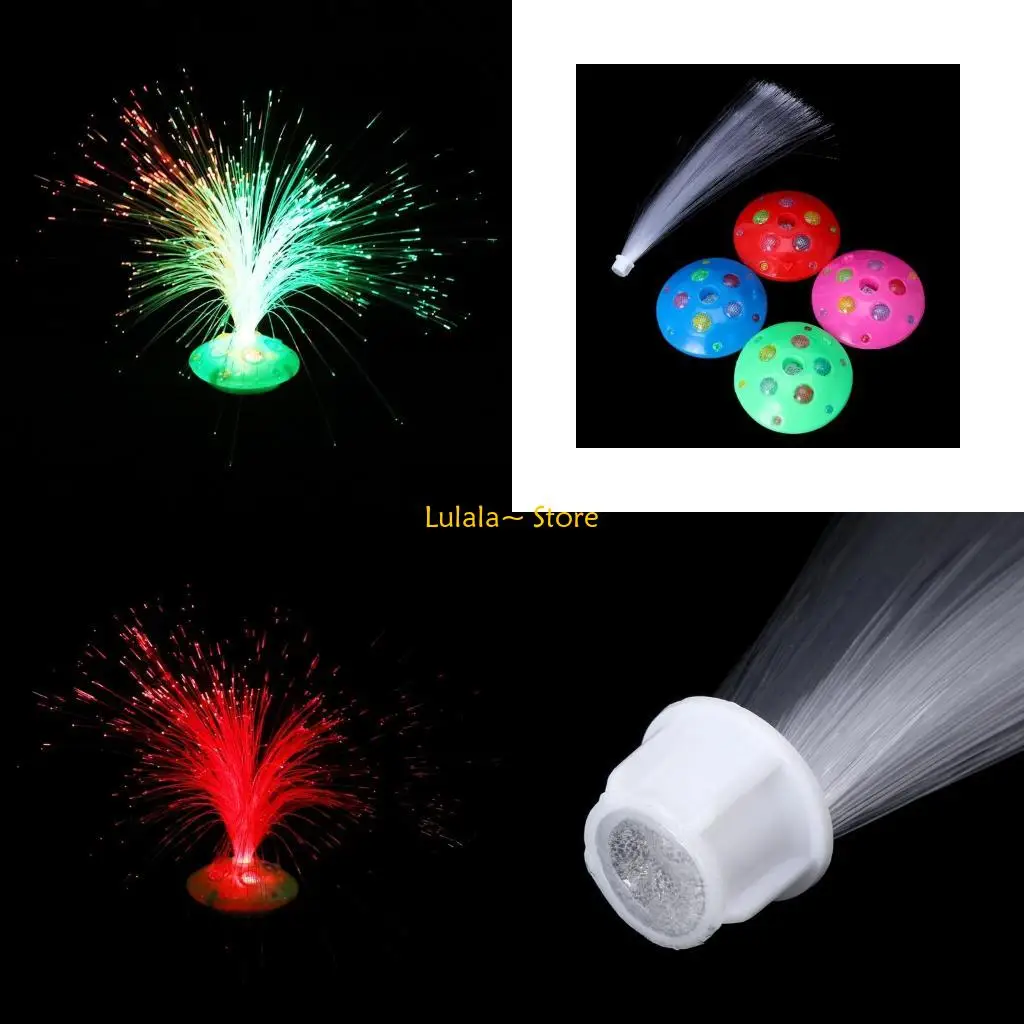 Luz fibra óptica Y4QA, lámpara LED colorida para fiesta, batería nocturna, decoración del hogar, boda