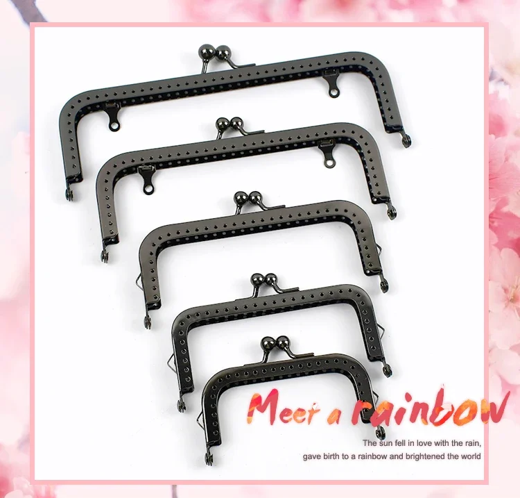 1-5Pcs 8.5-18.5cm Vintage Pattern Purse Frame Women Bags Handle Metal Square Kiss Clasp Lock Sewing Brackets Accessories