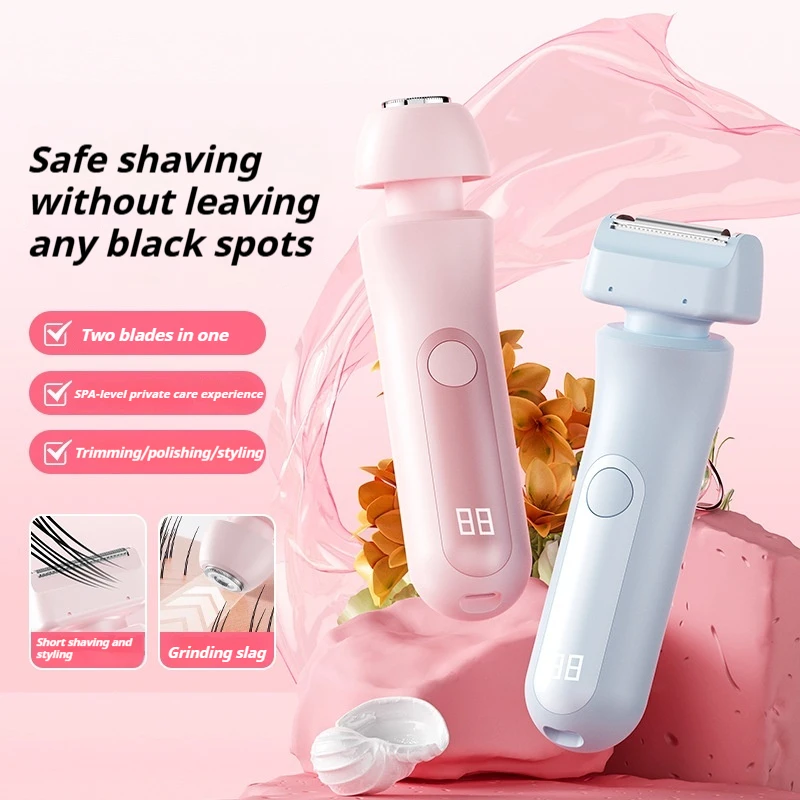 

Hair Removal Device for Women, Dual-Head Shaver, Multi-Functional Private Area Shaver, Pubic Hair Removal, Full Body Shaver