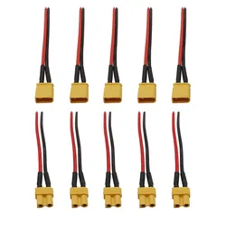 10Pcs XT30 XT-30 Plug Connector Male / Female Bullet Plugs With 10CM 18AWG Silicone Wire Cable For RC Lipo Battery Toys DIY