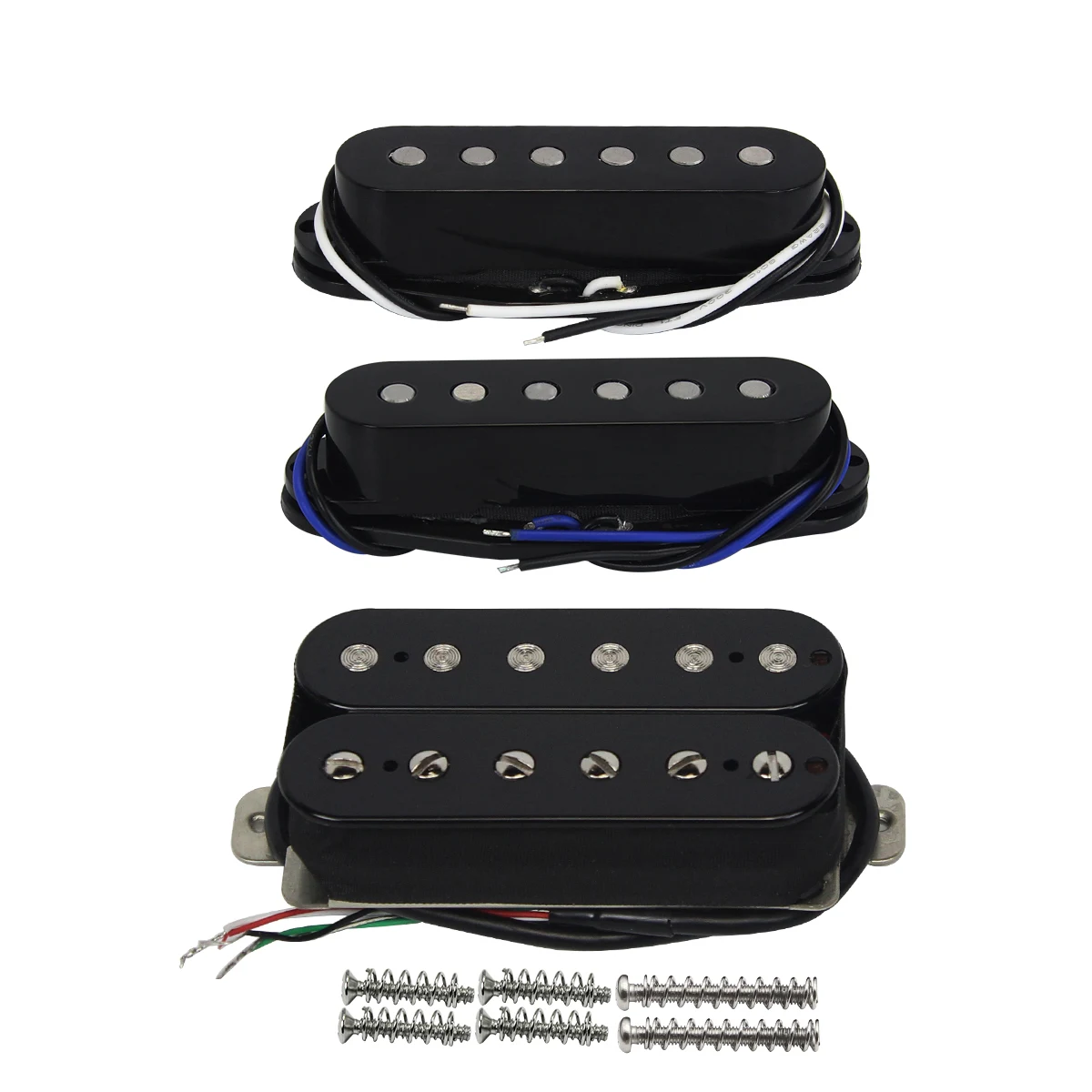 FLEOR 3pcs SSH Guitar Pickups Set Alnico 5 Guitar Single Coil Pickups + Humbucker Pickup