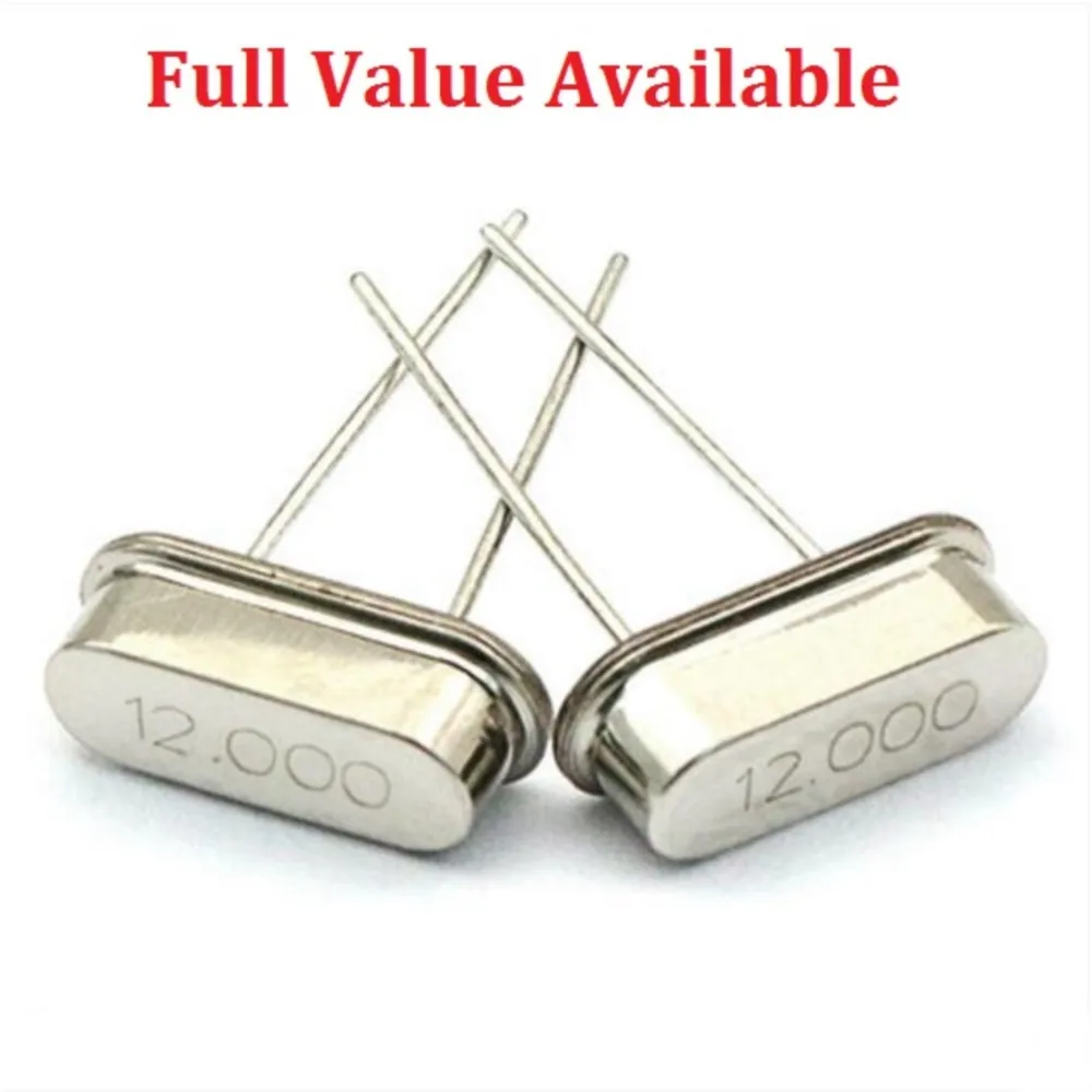 10PCS 4/4.096/4.433/4.9152/5 6/7.2/7.3728/8/8.192m 10/10.245/11.0592mhz/12 13.56 14.7456 15.000 MHZ M Passive Crystal Oscillator
