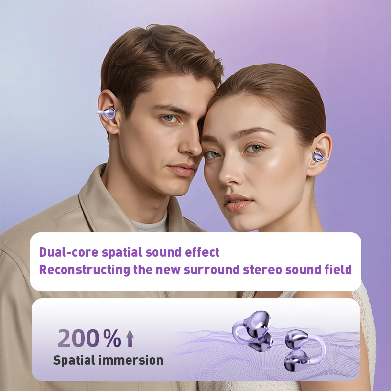 2025 New Edition AI Translation Clip-On Earbuds Open Ear Headphones Wireless Bluetooth Ear Buds Lightweight Comfort, Stable Fit - Image 2