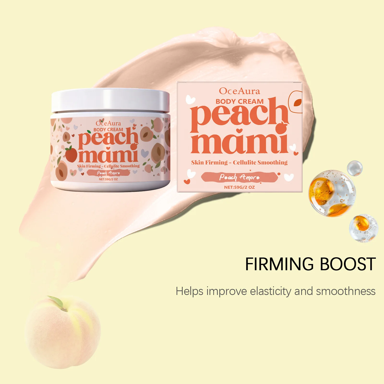 Oceaura Peach Body Moisturizing Cream Keeps Brightening Improves Sagging Nourish Dryness Day Night Family Hand Skincare Creams