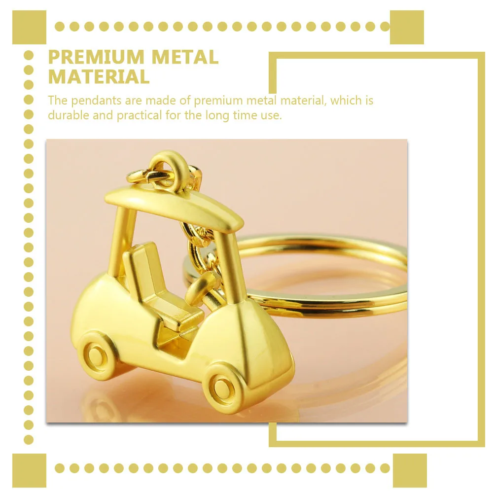 3 قطعة عربة جولف ذهبية مفتاح الديكورات المعدنية المعلقة الزينة-مقاومة للصدأ وليس من السهل تشوه كسر #3