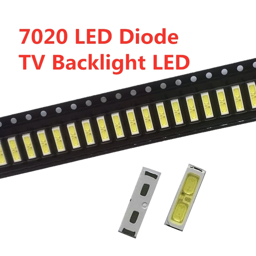 Luz LED de fondo para televisor, diodo de luz LED SMD de 50-100 piezas, 6V, 1W/3V, 1W, blanco frío, 7020 LED, retroiluminación de TV
