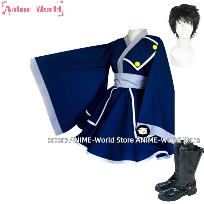 

Anime Roy Mustang Blue Women lolita Dress Kimono Wig Shoes Cosplay Costume Cutome-Made