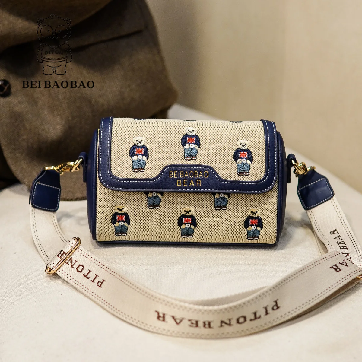 beibaobao 2024 New Single Shoulder Bag Crossbody Bag Fashion Art Embroidered Pillow Bag Korean Handbag Bolso de mujer