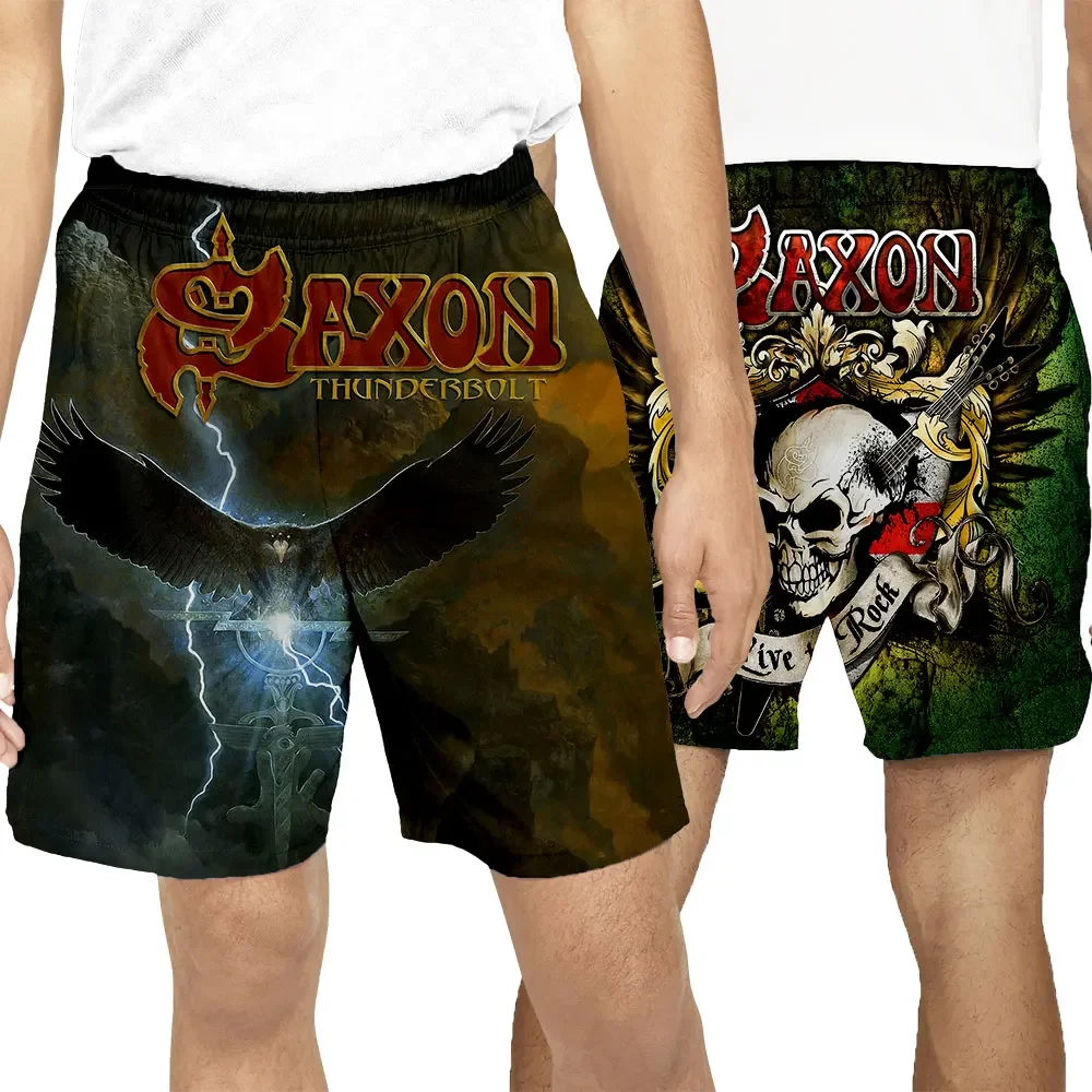 CAVVING-pantalones cortos de playa con estampado 3D para hombre y mujer, ropa de calle informal de secado rápido, banda de SAXON