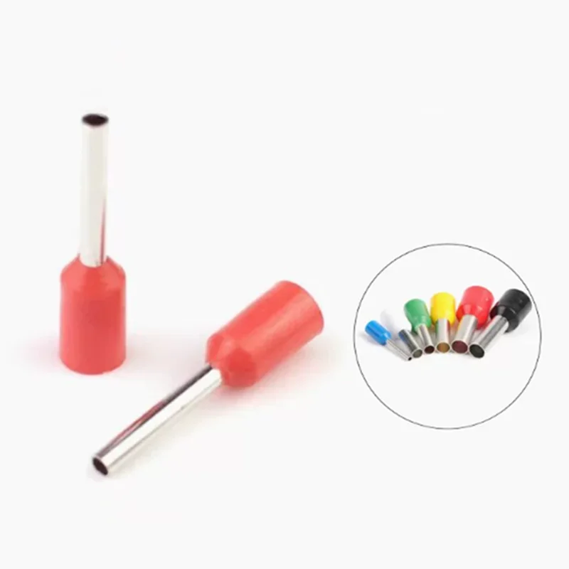 1000PCS Tubular terminal E0508, pin terminal, pre-insulated European cold-pressed wiring terminal VE crimping