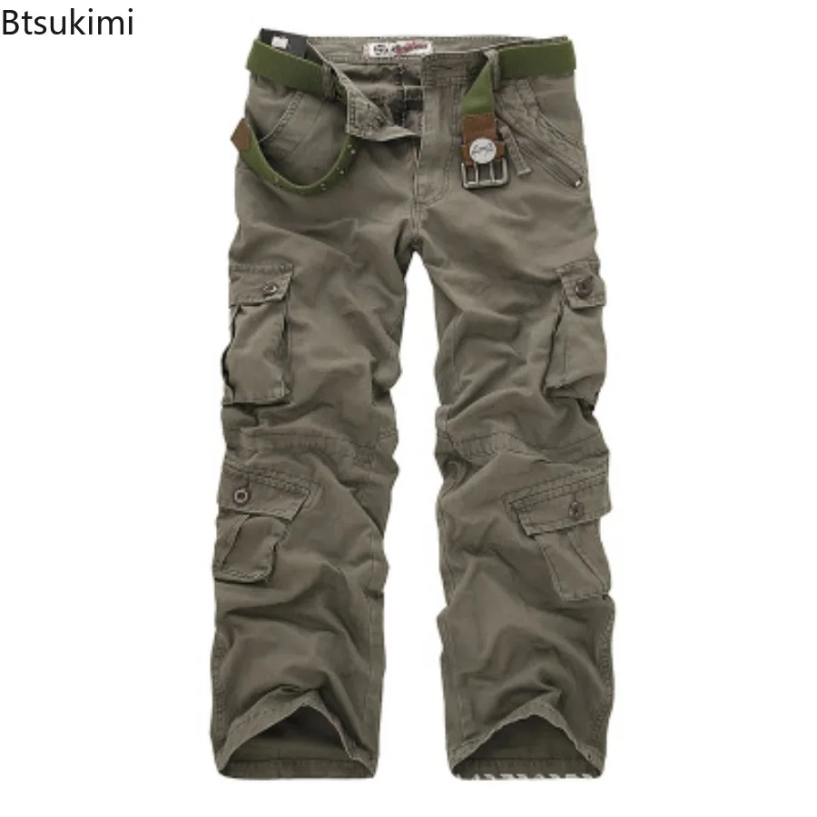 Oversized Cargo Pants Autumn New Men's Casual Multi-Pocket Cotton Overalls Trousers Vintage Camouflage Loose Joggers Pants Male