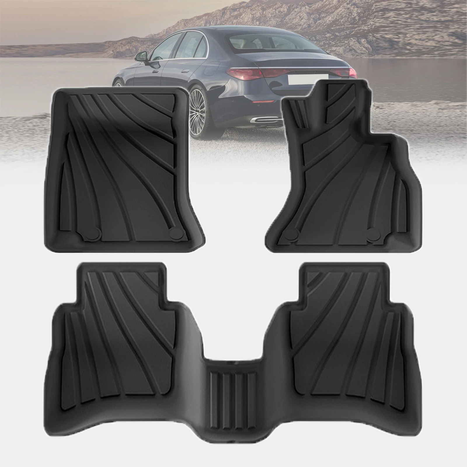 

for Mercedes-Benz E-Class W214 2024-2027 Dustproof Easy Clean Car floor Mats TPE Material Non-Slip Interior Parts Accessories