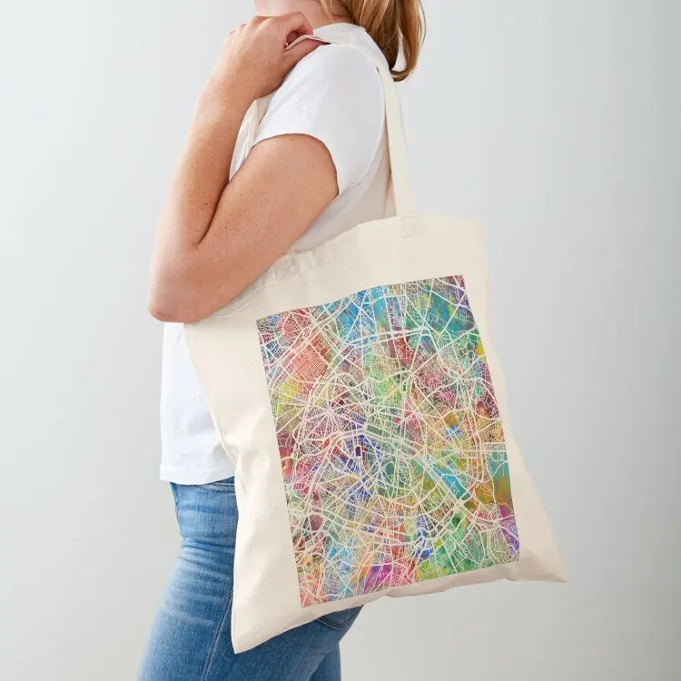 

Paris France Street Map Tote Bag ecological bags Women's bags Shopper handbag Women's beach bags