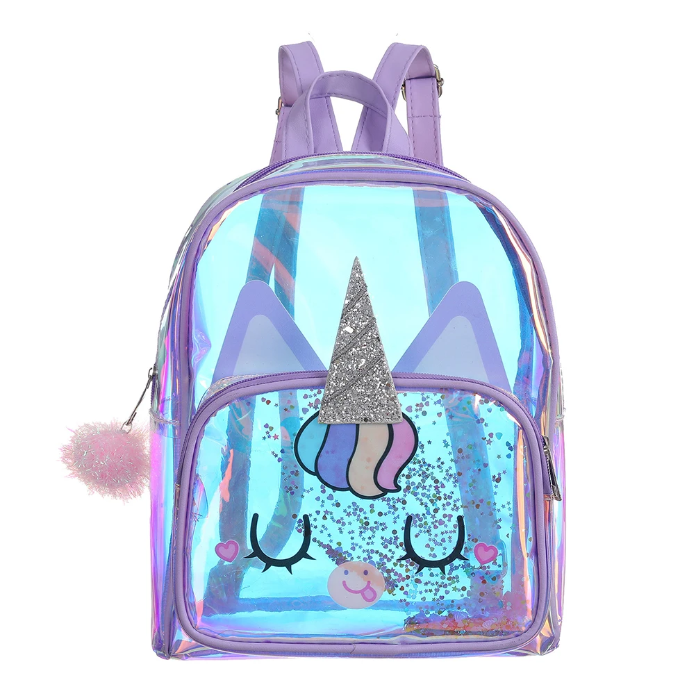 

Clear Unicorn Cartoon Schoolbag Girls Adorable Gift TPU Large Capacity Stylish Fashionable Everyday Use Party