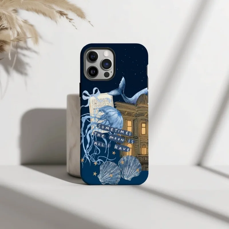 Blue Coastal Coquette Collage Phone Case For IPHONE 16 15PRO MAX 14 13 12 11 Acrylic TPU Two in one magnetic Phone Cases