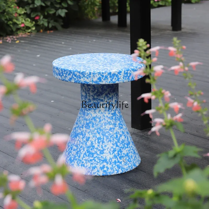 z.Small round Stool Environmental Protection Side Table round Table Bedside Coffee Table Stool Bedroom Living Room