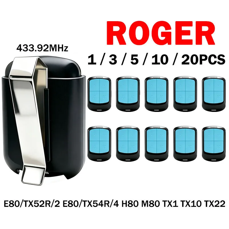 

Technology E80 TX52R 2 E80 TX54R 4 TX22 H80 M80 TX1 TX10 Garage Door Opener Remote Control Command Transmitter 433.92MHz