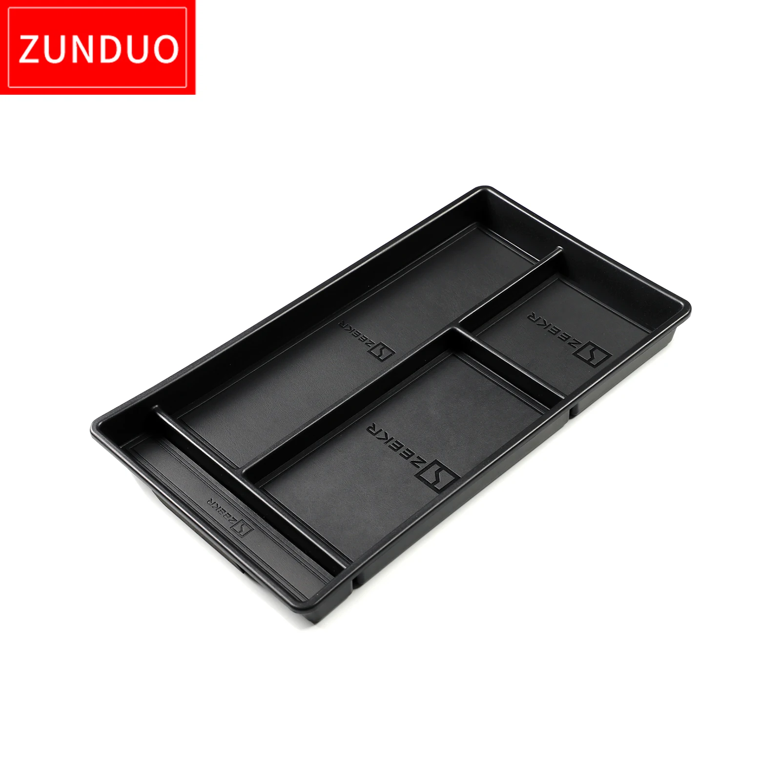 ZUNDUO-caja de almacenamiento Central para coche, bandeja organizadora de capa inferior, Accesorios Negros, para ZEEKR 001