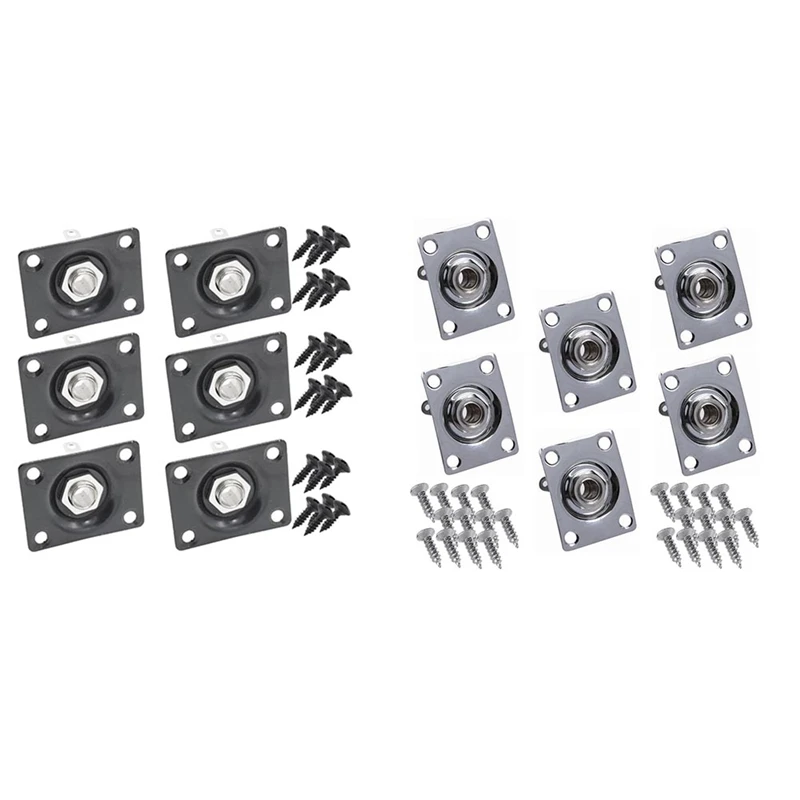 JEInput Jack carré, JEOutput Jack Plate, Bass Jack Socket, Electric JEPart Kit Black, 6Pcs