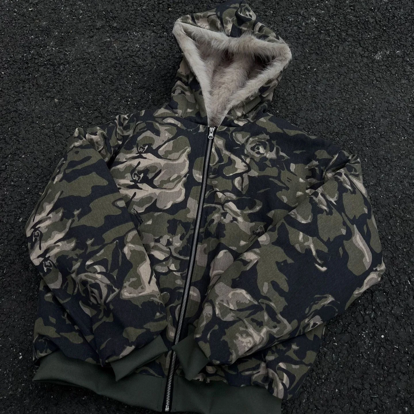 Man Women Parkas Hoodies Fur Coat 2025 Winter New High Quality Camouflage Fur Collar Cotton Jacket Real Shot