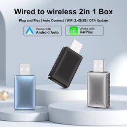 2026 Wireless CarPlay/Android Auto Adapter Plug and Play for VW Toyota Nissan Ford Benz Wired To Wireless for Apple & Android