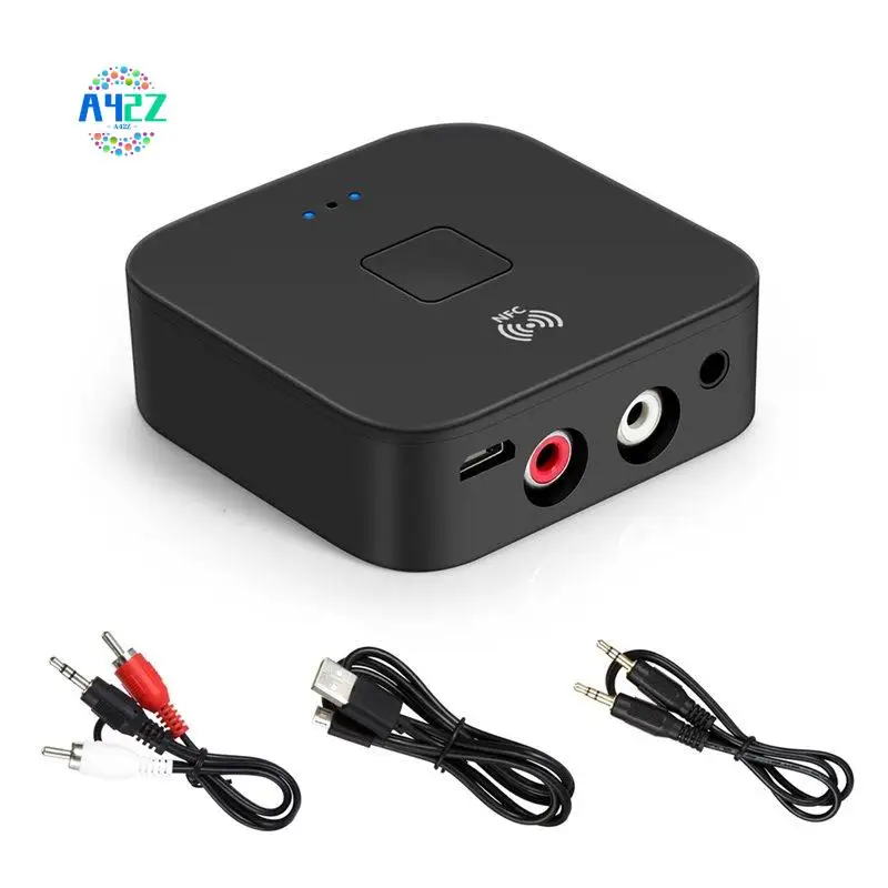A42Z-Bluetooth 5.0 RCA Audio Receiver 3.5Mm AUX Jack Stereo Music Wireless Adapter Mic Speakers Amplifier Auto On/OFF