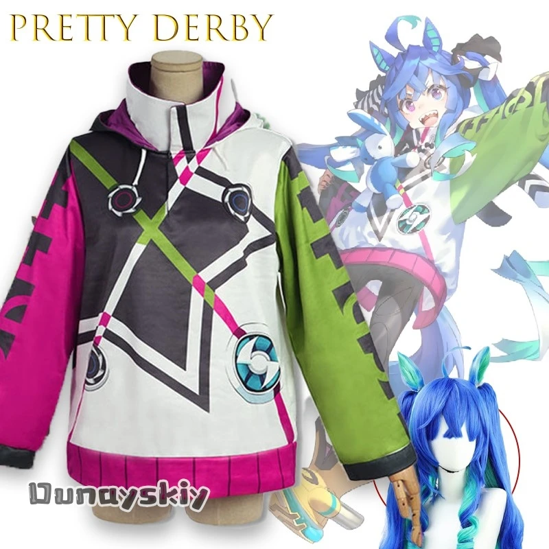 Disfraz de AUmamusume Pretty Derby Twin Turbo, disfraz de Cosplay {Anna zhang Online}, disfraz de Umamusume Twin Turbo, peluca, botas de conejo