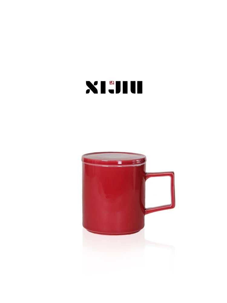 

Ceramic Mugs Couple Coffee Cups Wedding Celebration Artistic Red Home Decoration Ceramic Cup XiJiu