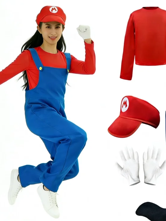 

Halloween Cosplay Costume Set for Adults Men Women Red Role-playing Performance Suit Polyester Fiber Stage Outfit