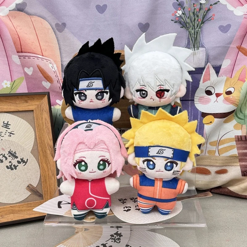 

Anime Naruto Uchiha Sasuke Sea Star Body 10CM Handmade Original Kakashi Haruno Sakura Plush Doll Pendant Keychain Christmas Gift