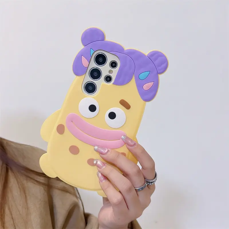17 Pro Max Funny Cute Cartoon Whimsical Monster Phone Case for iPhone 16 15 14 13 Pro  Soft Silicone Playful Protective Cover - Image 2