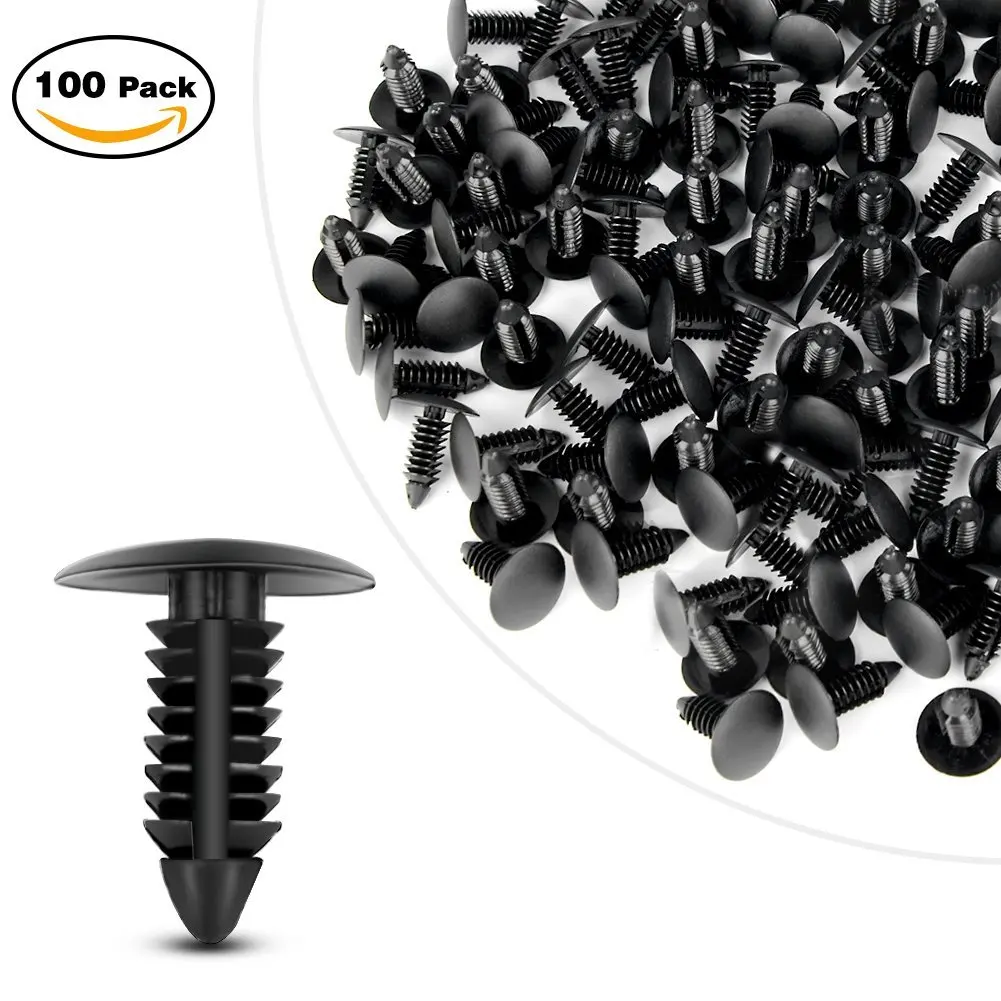 Universal Bumper Clip Rivets Car Door Trim Bumper Rivets Clip Screws Push Fastener Retainer Clips Push Fastener Retainer 100PCS