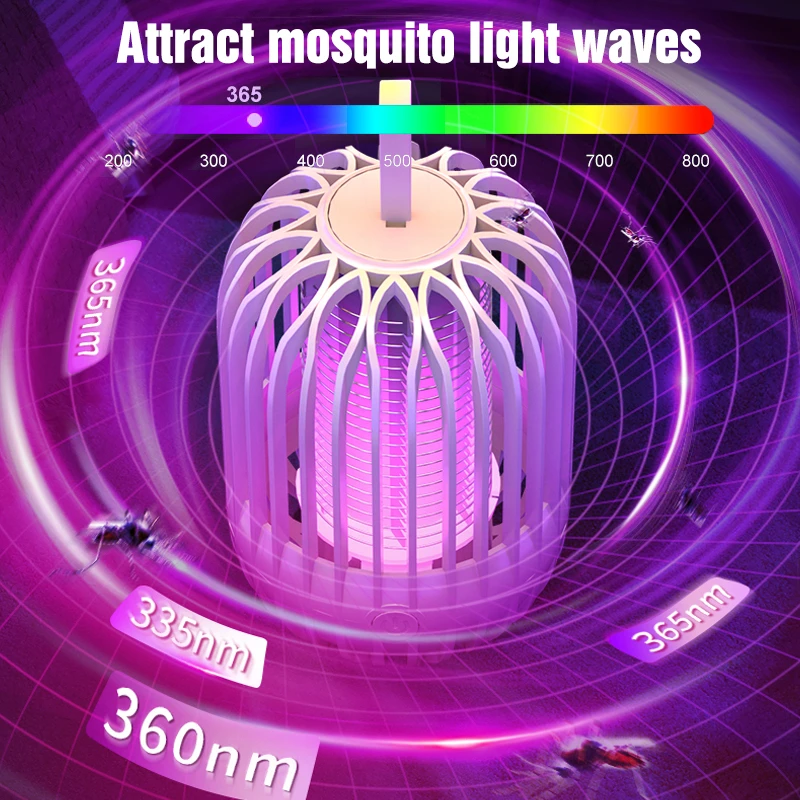 Electric Mosquito Killer Lamp Mute Radiationless USB Rechargeable Insect Repellent Fly Trap Bug Zapper For Room AntiMosquito