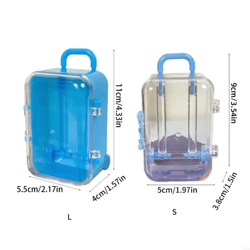 77JA Nhựa Vali Thu Nhỏ Phụ Kiện Búp Bê Mini Trunk Đồ Chơi Trang Trí Nhà Búp Bê