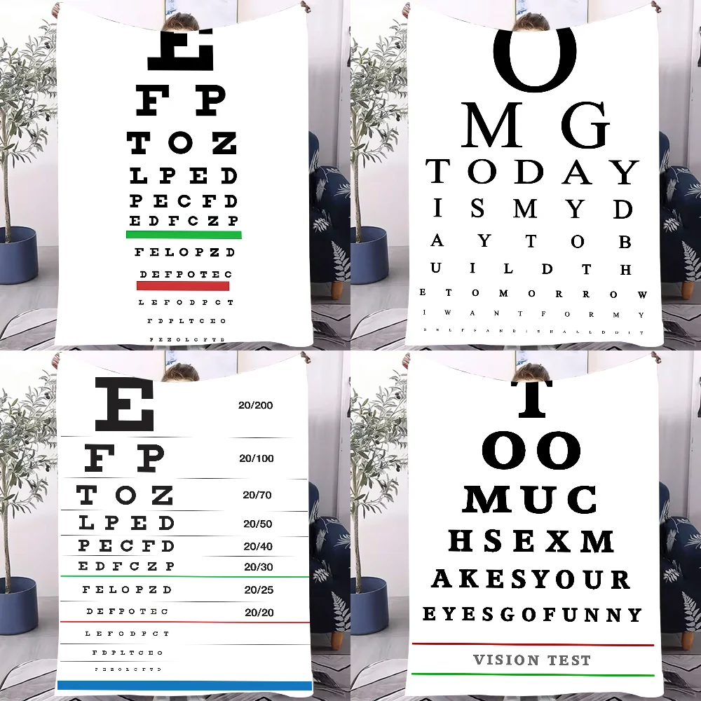 

Eye Test Eye Chart Blanket Design Lightweight Throw Blanket For Dorms, Naps, Living Room, Office,Sofa,All-Season