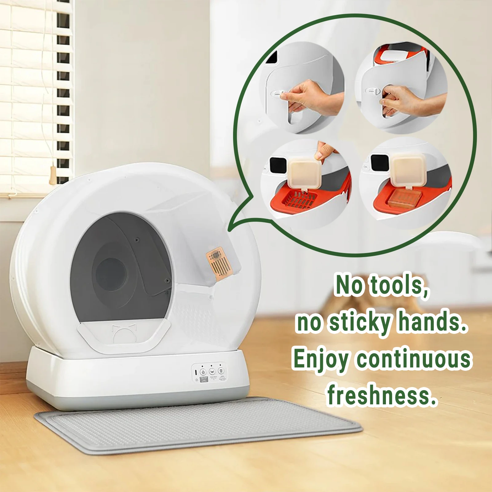 بديل مزيل الروائح الكريهة لفضلات القطط PETKIT/Meowant/UBPET صندوق فضلات القطط ذاتي التنظيف SC01/SC02 - يزيل الروائح في المصدر