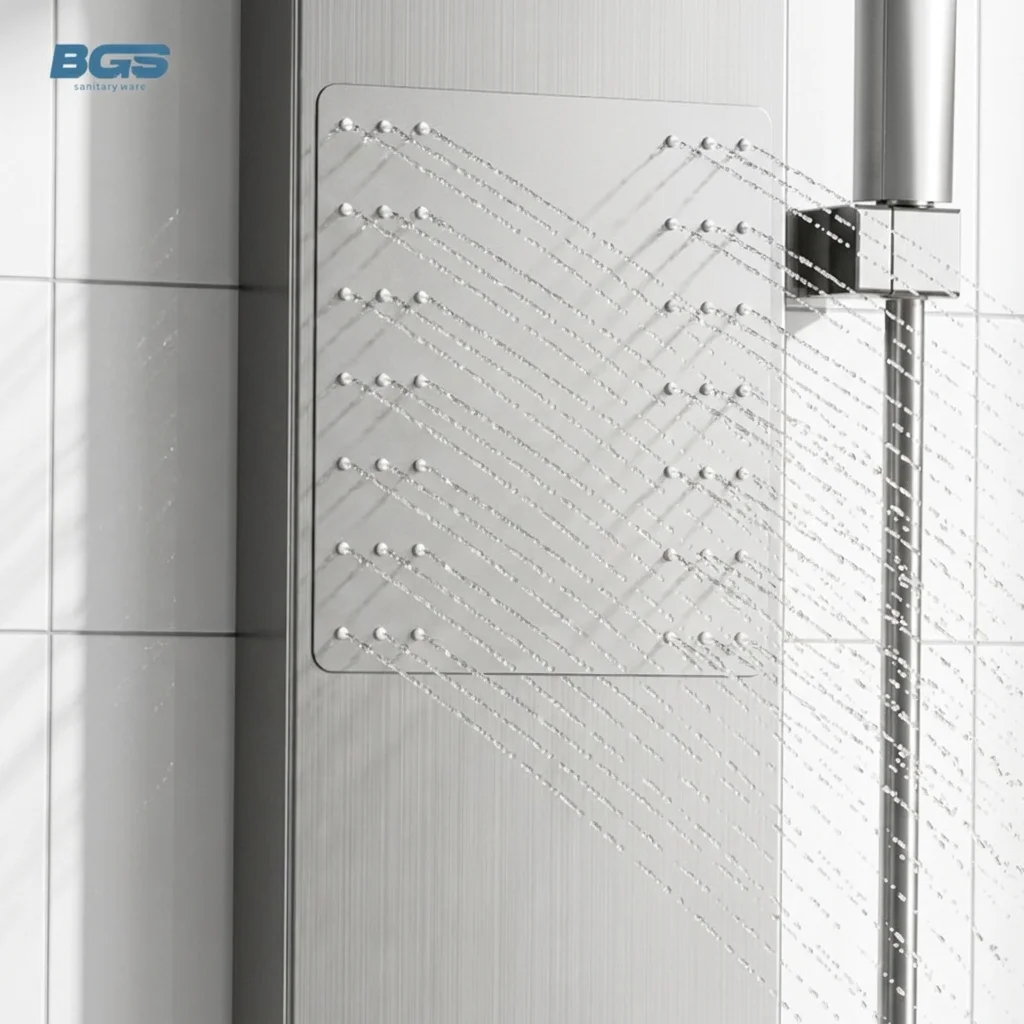 All-Aluminum Four-Speed Complete Bathroom Set Jet Soft Rain Spray Bathroom Fixtures Piano Style Shower Head Bathroom Fixtures view 5