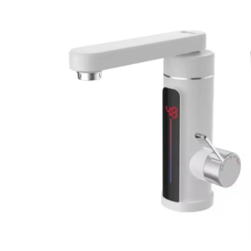 Electric Instant Heating Faucet LED Temperature Display Stainless Steel for Home Heating German English Operating Plastic