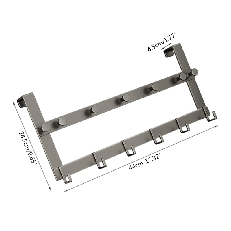 Espaço alumínio sobre a porta ganchos cabide para casacos sacos roupões roupas toalha dropshipping