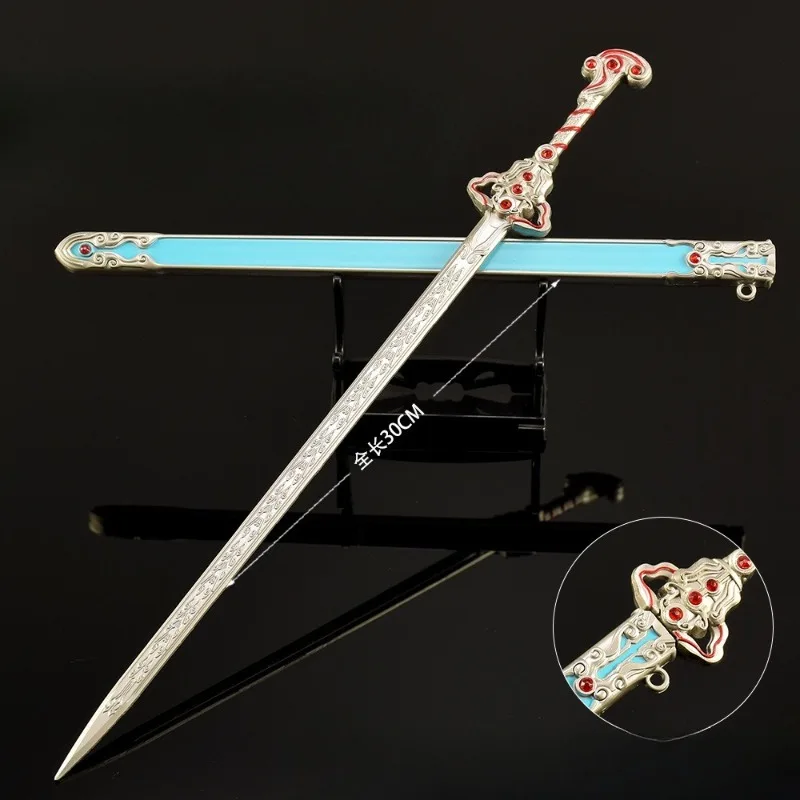 Espada Lingxu de armas frías de 30cm, espada famosa, periféricos de Anime chino, modelo de Metal fresco, accesorio de espada, juguete de colección de adornos