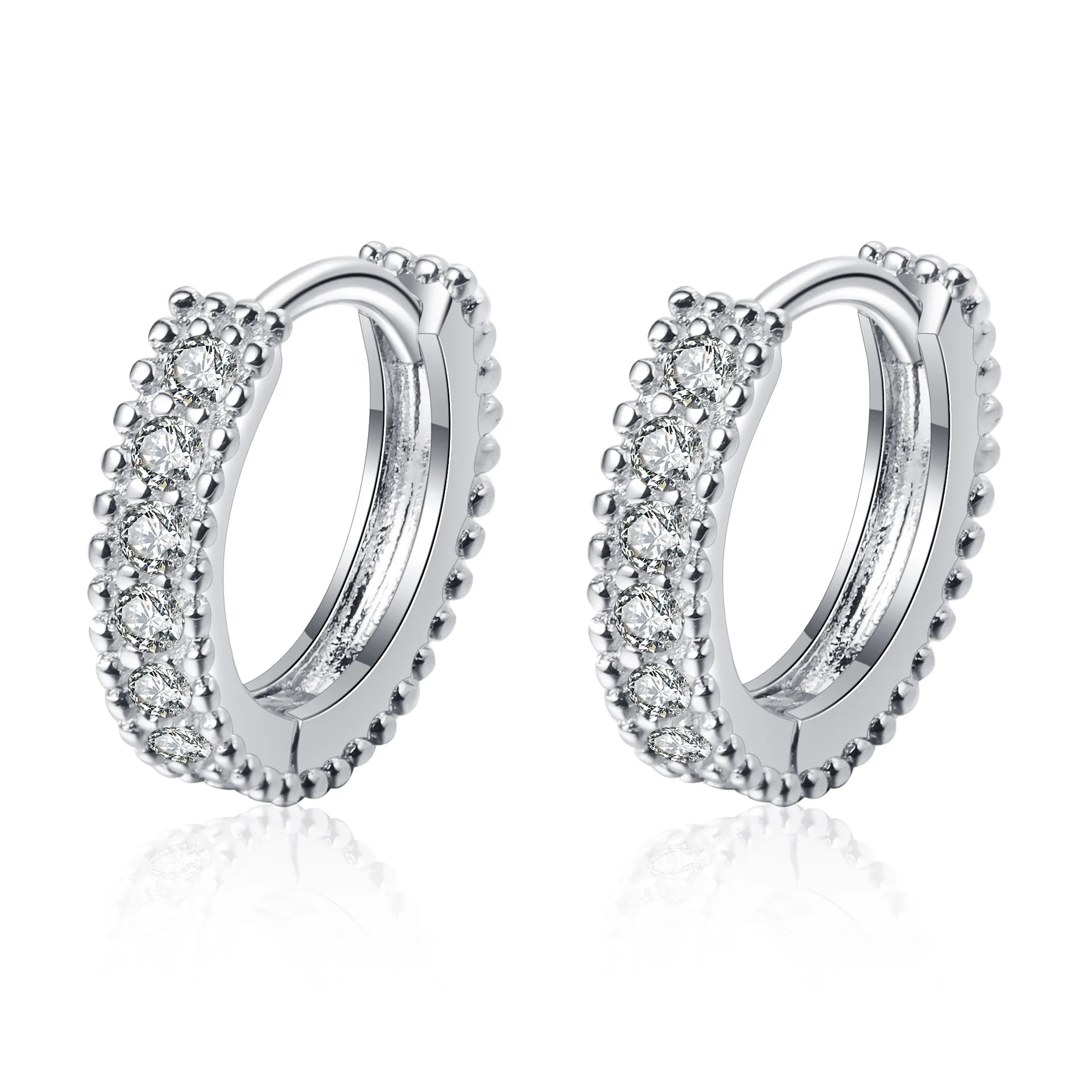 

D Color 0.14ct Moissanite Hoop Earrings for Women Simulation Diamonds Earring Pure S925 Silver Wedding Birthday Valentine Gift