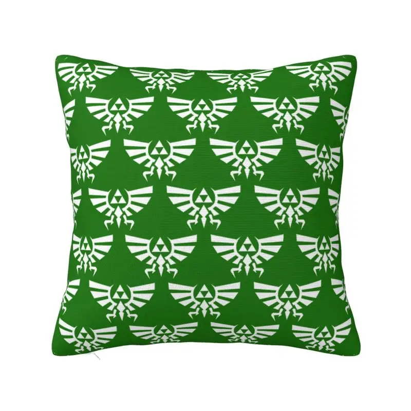 Custom Green Zelda Pattern Nordic Throw Pillow Cover Video Gamer Chair Cushion